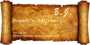 Bogdán János névjegykártya