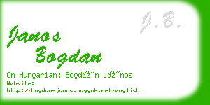 janos bogdan business card